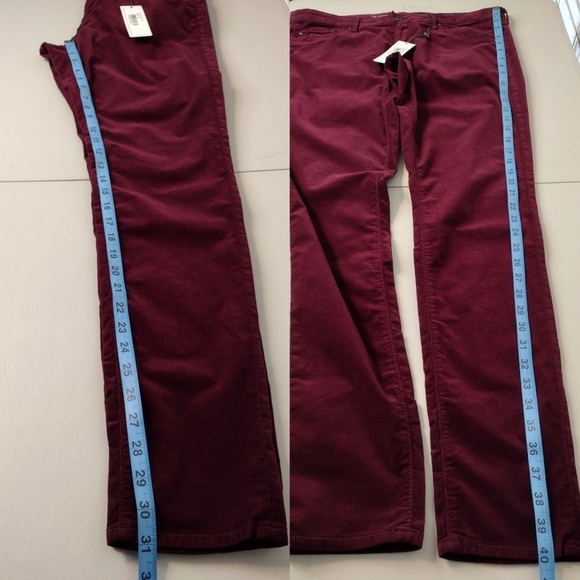 NWT Ag Adriano Goldschmied The Legging Burgundy Velvet Super Skinny Pants Sz 32 - Picture 14 of 16